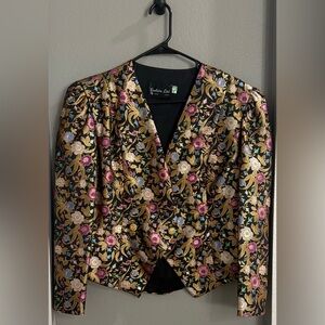 Vintage Endién Ltd. Metallic blazer. Floral Patterned Jacket